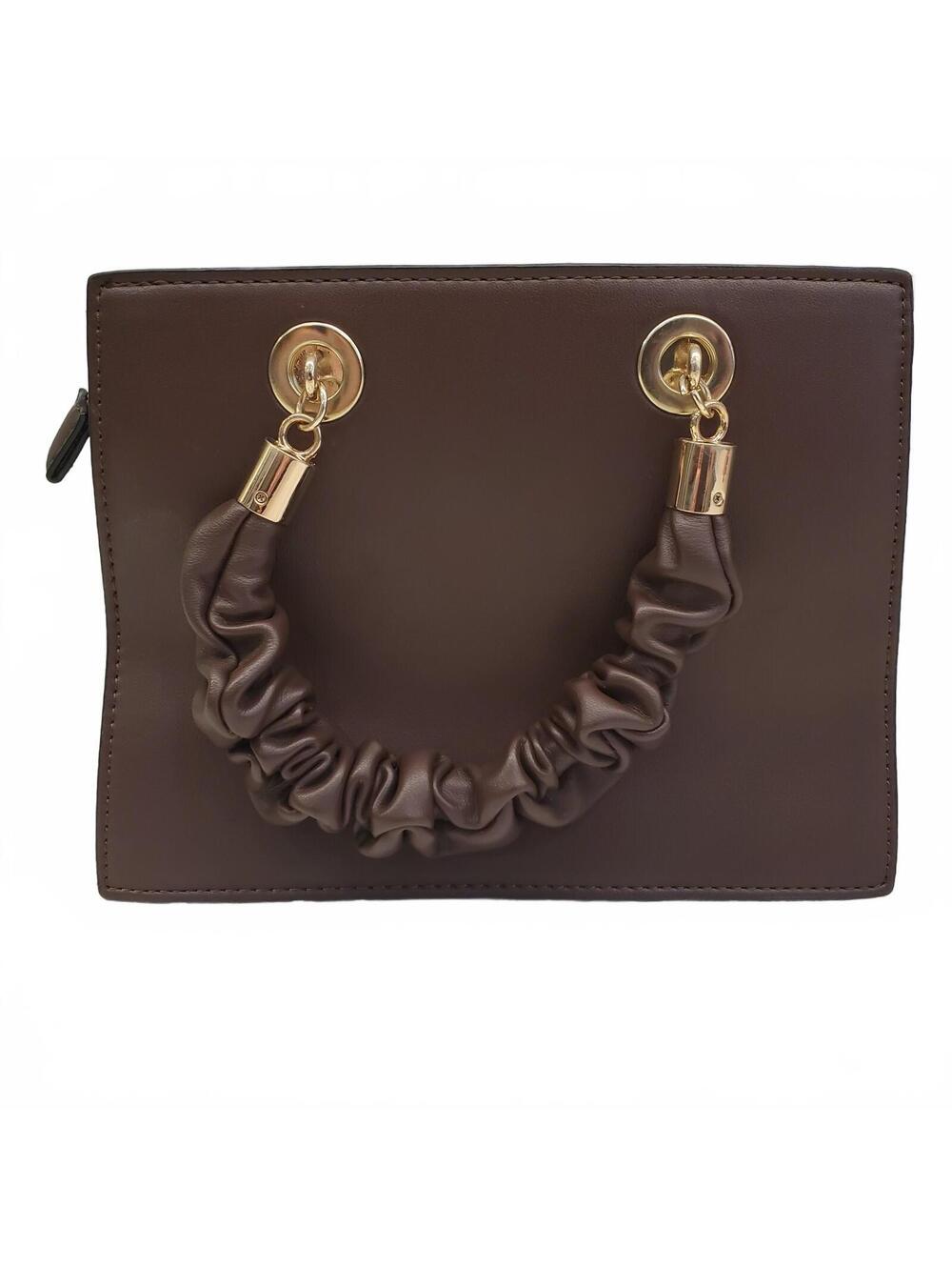ALDO Bilithax Top Handle Bag Brown Structured Top Gold Hardware Handbag - Picture 4 of 16
